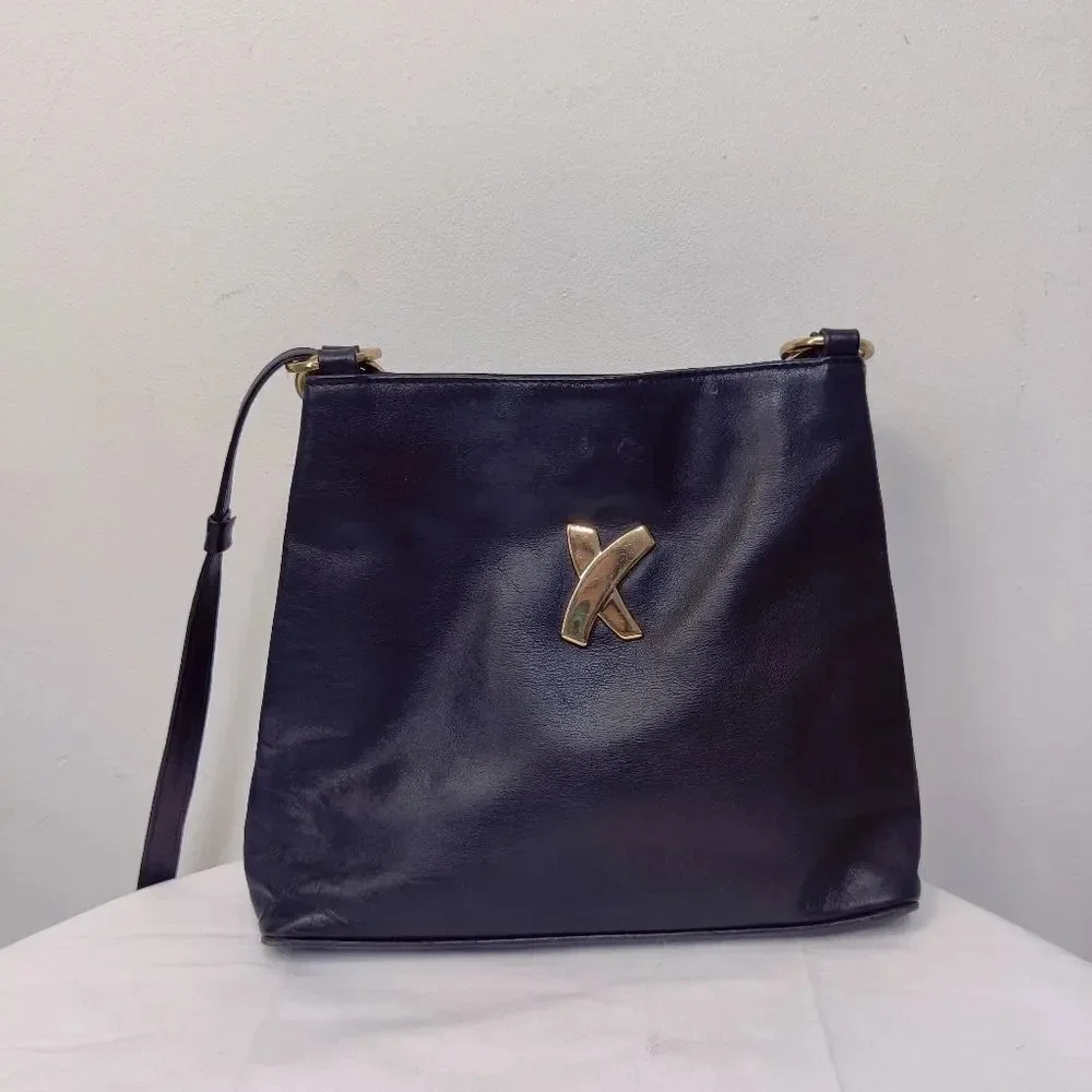 Paloma Picasso vintage black leather shoulder bag - Picture 14 of 16